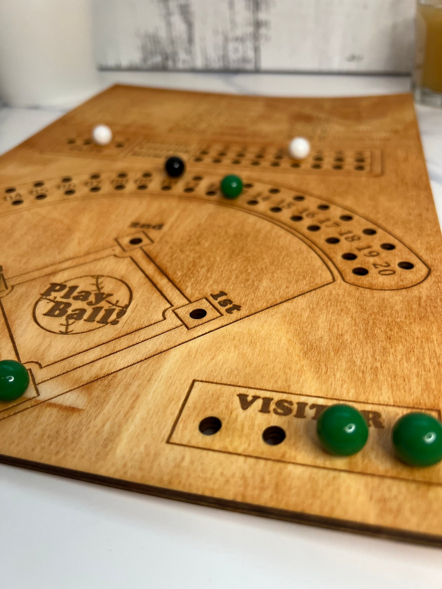 Wooden Dice Baseball Game