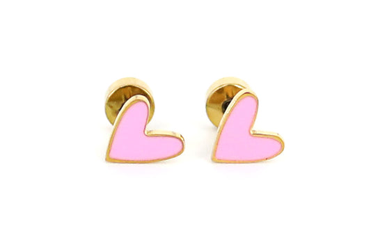 Pretty in Pink Heart Earrings